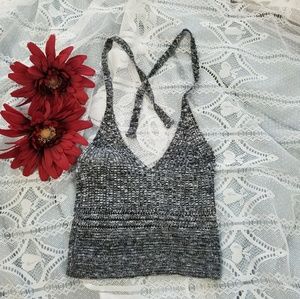 Gray/Black Halter crop top